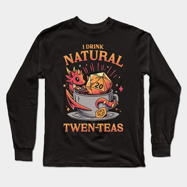 D20 Tea Time - Roleplayer Drink Long Sleeve T-Shirt by Snouleaf